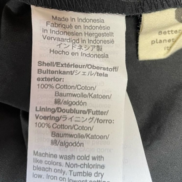 Madewell Black Tie-Front Mini Dress Size 12 NWT Cotton Empire Waist V-Neck - Picture 12 of 13